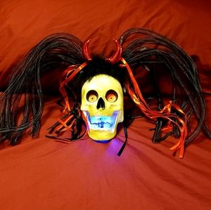 Flashing Light Up Red Horns Deluxe Rave Headband